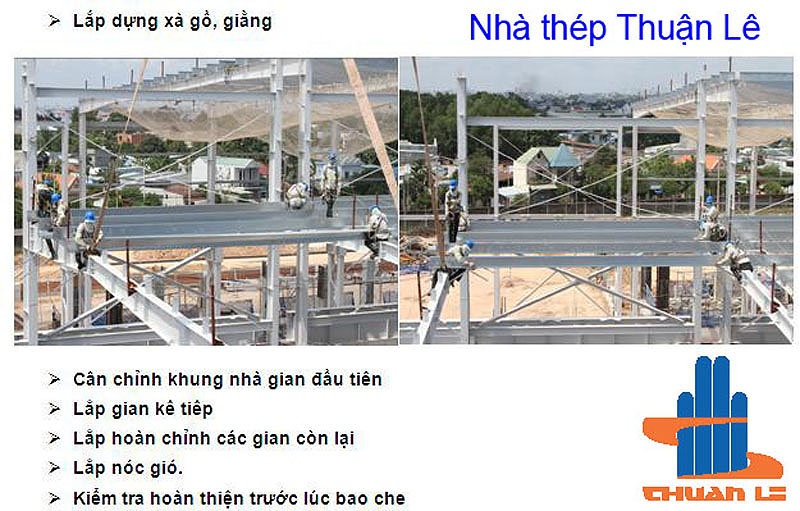 Lắp dựng xà gồ - giằng - Nhà Thép Thuận Lê - Công Ty TNHH Thuận Lê
